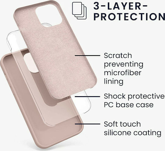 KWmobile Rubberized Back Cover Silicon roz închis (iPhone 13 Pro Max)