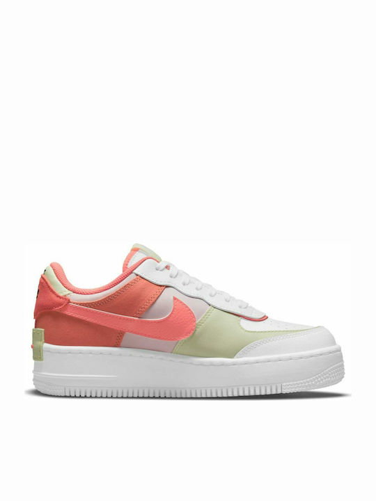 Air Force 1 Shadow Sneakers White / Crimson Bliss / Lime Ice / Magic Ember