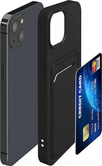 KWmobile Back Cover Silicone with Card Slot Black (iPhone 13) 55955.01