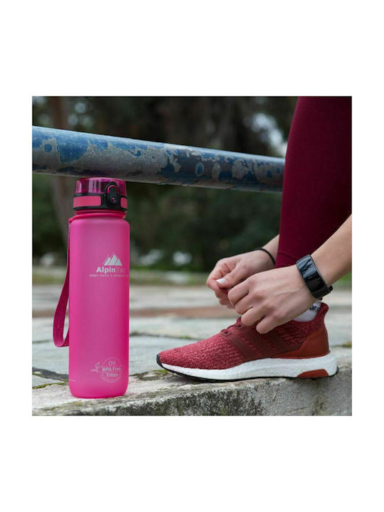 AlpinPro Water Bottle Plastic Bike 1000ml Pink