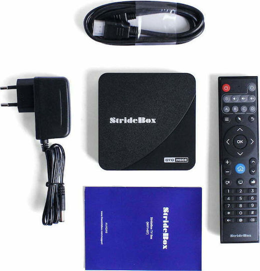 TV Box StrideBox A2 Ovo Inside Streaming 4K UHD με WiFi USB 2.0 2GB RAM και 16GB Αποθηκευτικό Χώρο με Λειτουργικό Android