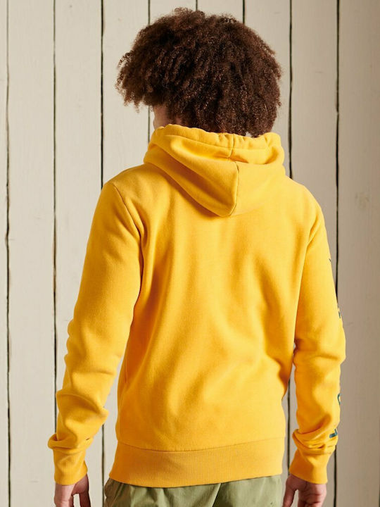 Hanorace Barbati Track & Field Zip Hoodie Geacă Cu Glugă Galbenă