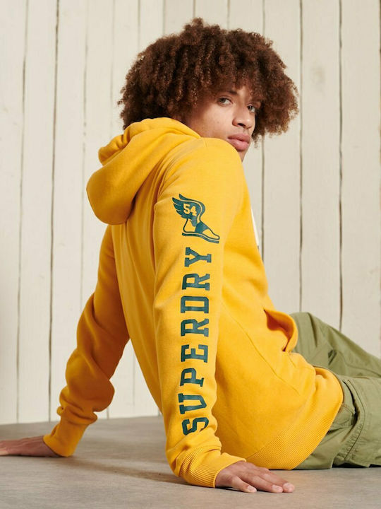 Hanorace Barbati Track & Field Zip Hoodie Geacă Cu Glugă Galbenă