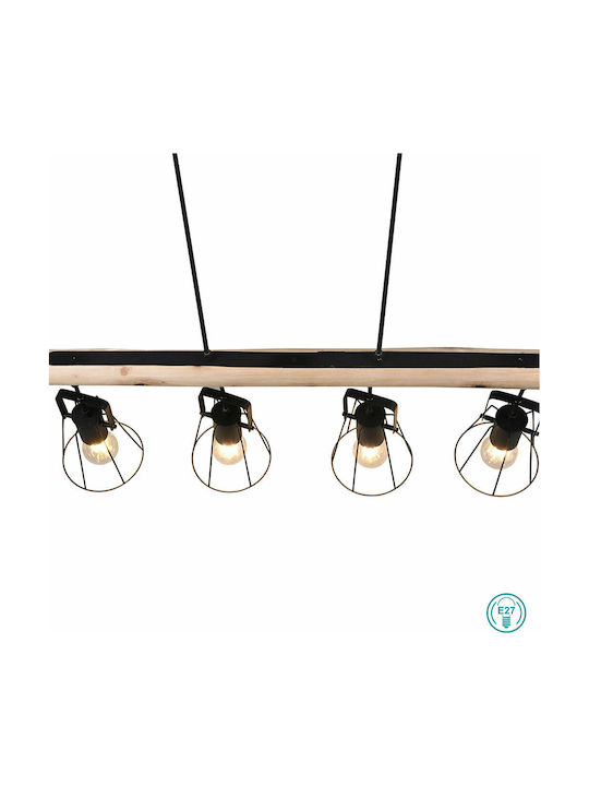 Trio Lighting Jaipur Hängelampe Beige Schiene für 4 Lampen E27 80x150cm.