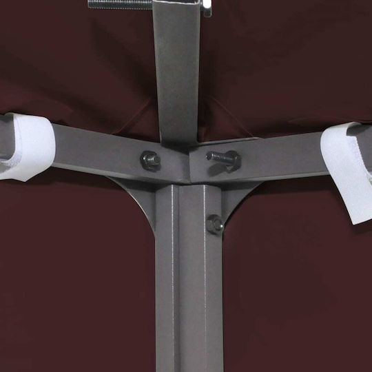 vidaXL Acoperiș Pentru Foișor 2 Niveluri 310gr/m² Burgundy Cu Acoperire PVC 3x4m