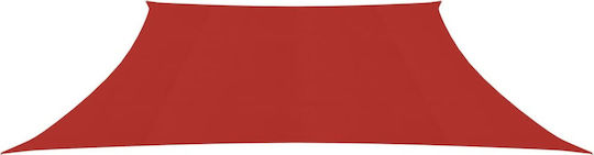 vidaXL Trapezförmig Sonnensegel Rot Mit Hoop 160gr/m² hergestellt aus HDPE 160 g/m²