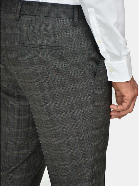 Getlin212 Trousers Suit Elastic in Slim Fit Gray