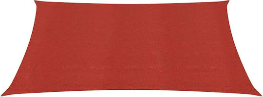 vidaXL Rectangular Shade Sail Red With Hoop 2x2.5m 160gr/m² made of HDPE