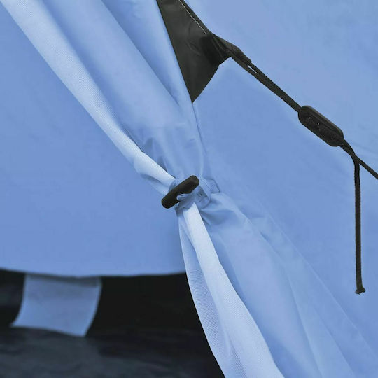 vidaXL Summer Camping Tent Teepee Blue with Double Cloth for 4 People 365x365x250cm