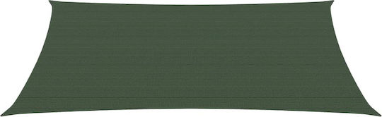 vidaXL Rectangular Shade Sail Green With Hoop 3x4m 160gr/m² made of HDPE