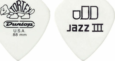 Dunlop Πένα Κιθάρας Tortex Jazz III Pick White Πάχους 1mm Συσκευασία 1τμχ