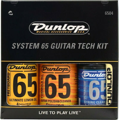 Dunlop System 65 Guitar Tech Kit Reinigungszubehör in Gelb Farbe