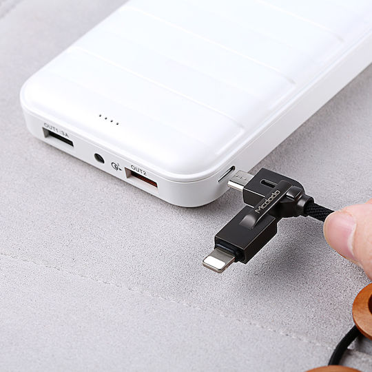Mcdodo Braided Cablu USB la Lightning / micro USB cu mai multe porturi Negru 1.2m (CA-3911)