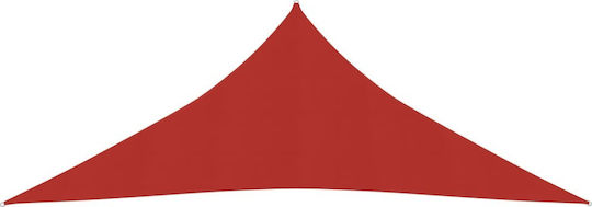 vidaXL Red Shade Sail Triangle with Hoop 5m made of HDPE 160 g/m²