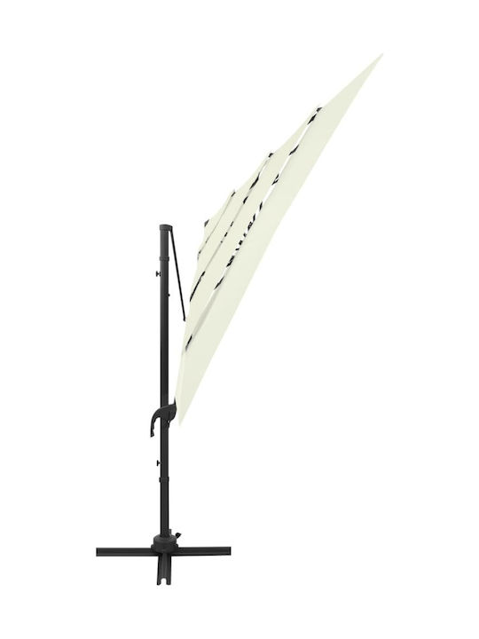 Umbrelă Profesională Pătrată Din Aluminiu Culoarea Nisipului 2.5x2.5m