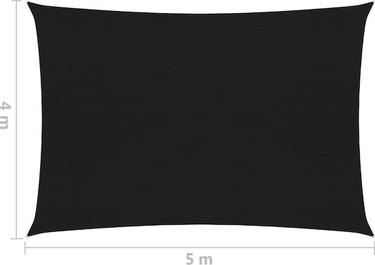 vidaXL Rechteckig Sonnensegel Schwarz Mit Hoop 2.5x3.5m 160gr/m² hergestellt aus HDPE
