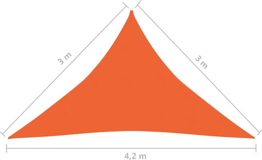 vidaXL Pânză de umbrire portocalie din HDPE 160 gr/m² Triunghi Umbrela Sail Portocaliu 3x3x4.2m 160gr/m²
