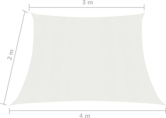 vidaXL Rectangular Shade Sail White With Hoop 160gr/m² made of HDPE 160 g/m²