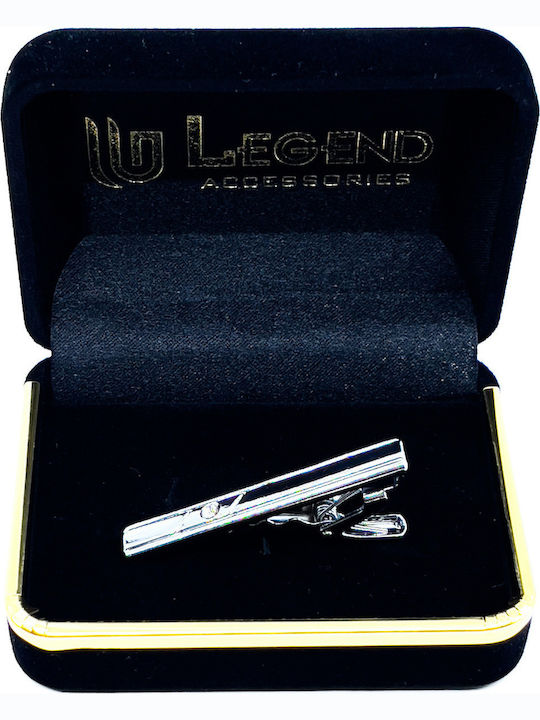 Legend Accessories Metallic Tie Clip Silver 4.5cm