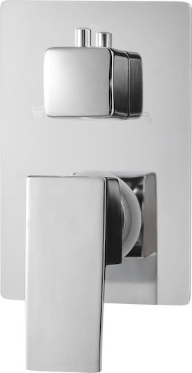 vidaXL Set Mischer, Handbrause & Duschkopf für Wandmontage für Dusche Edelstahl Silber