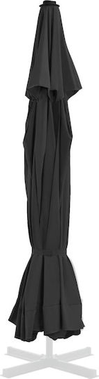 vidaXL vidaXL Ersatzschirmstoff Schwarz Φ5m