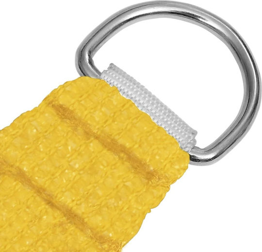 vidaXL Triangle Shade Sail Yellow With Hoop 3x4x3m 160gr/m² made of HDPE