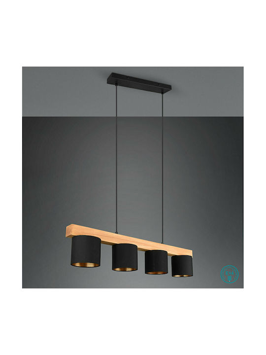Trio Lighting Cameron Adjustable Pendant Light Black Rail for 4 Bulbs E14, E.14 75x150cm