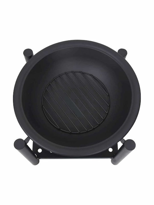 vidaXL Τζάκι Εξωτερικού Χώρου Μεταλλικό Μαύρο 54x54x55cm