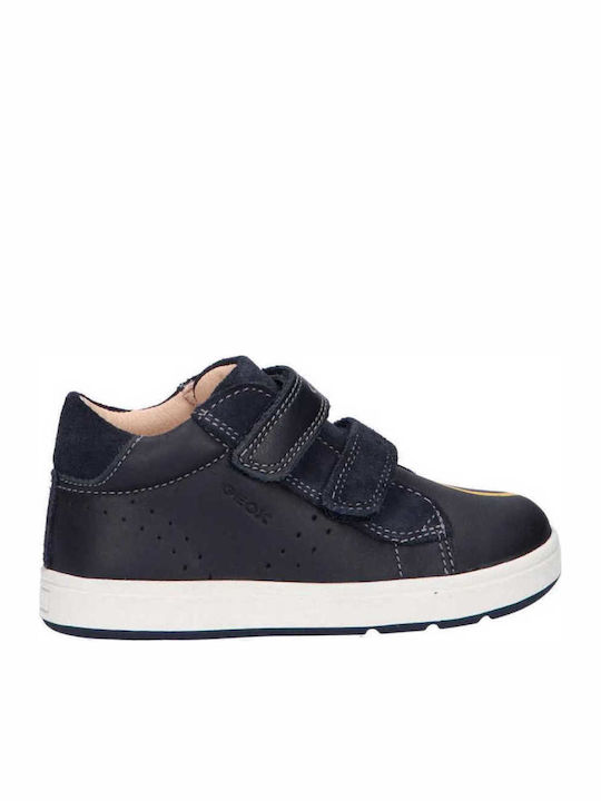 Geox Παιδικά Sneakers High Ανατομικά με Σκρατς για Αγόρι Navy Μπλε