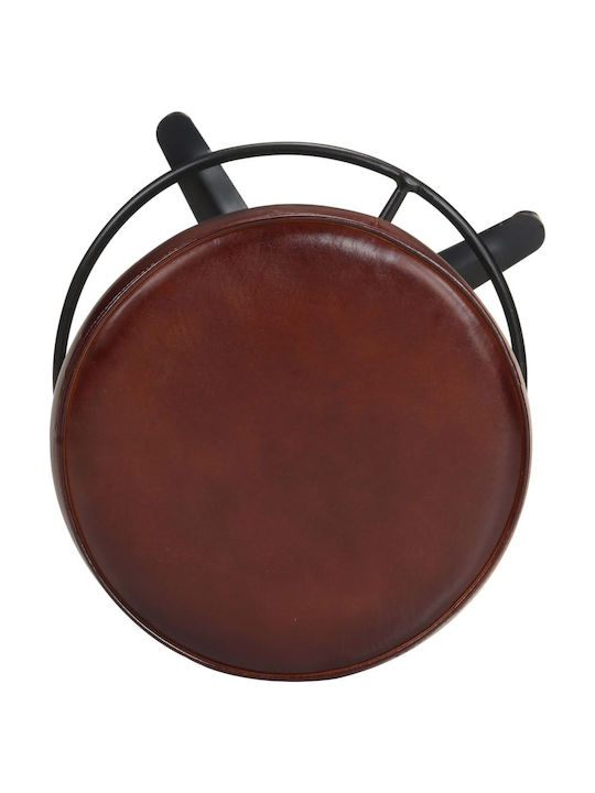 Stool Bar Leather Coffee 2pcs 40x40x76cm