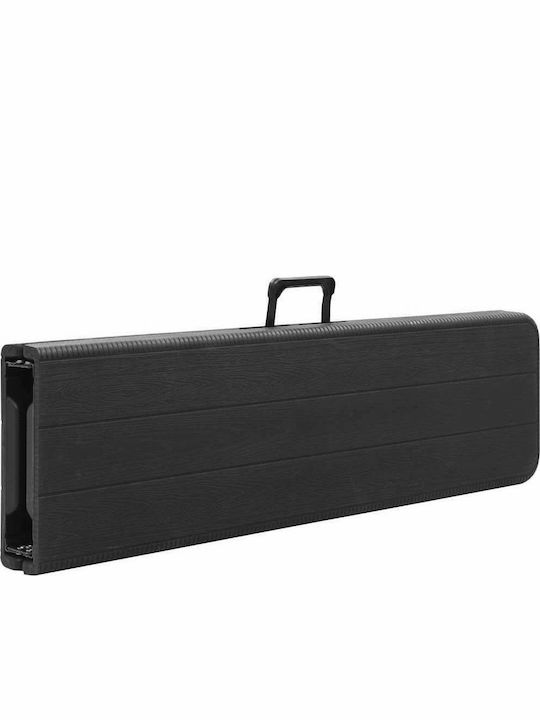 Bench Outdoor Metal Black 180x25x43cm