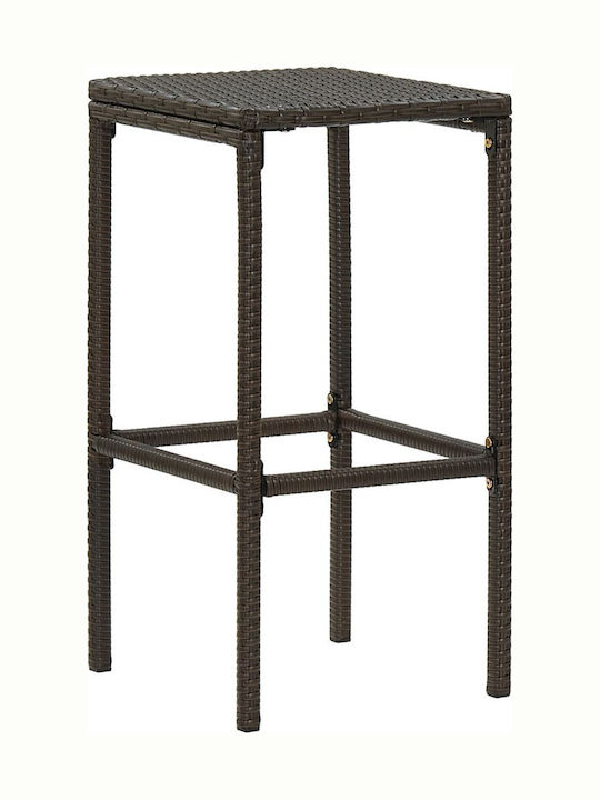 Hocker für Bar Für den Außenbereich Rattan mit Kissen Brown / White Cream 2Stück 38x38x76cm