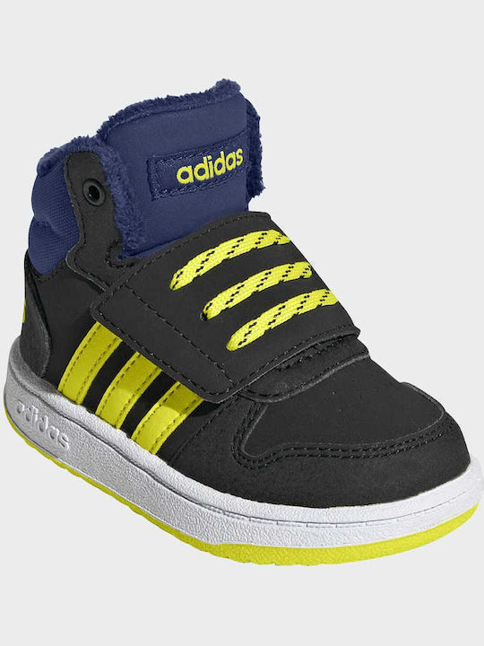 Adidas Αθλητικά Παιδικά Παπούτσια Μπάσκετ Hoops 2.0 Core Black / Acid Yellow / Victory Blue