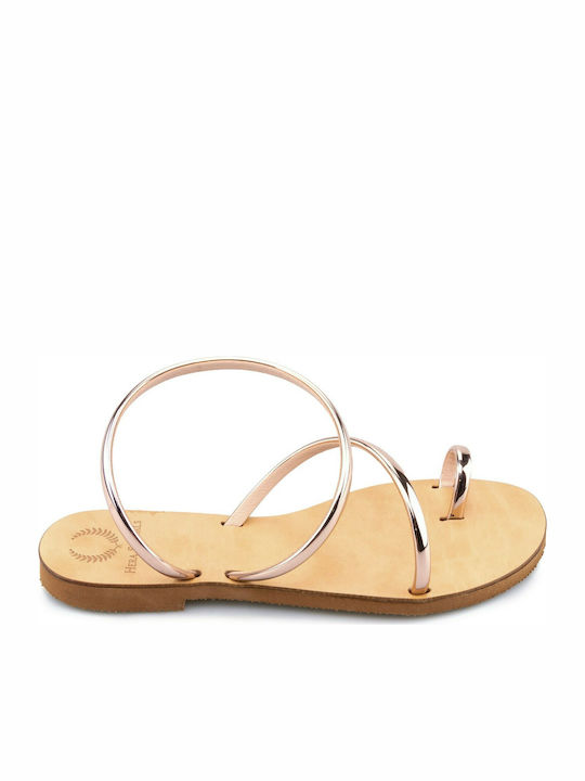 NPD-329 Leder Flache Sandalen für Damen Bronze