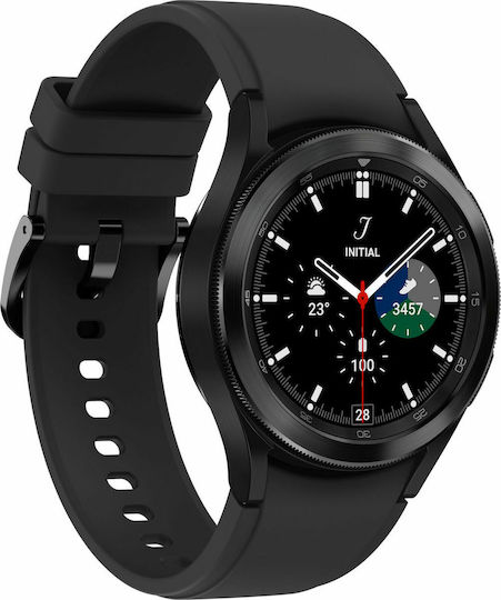 Samsung Galaxy Watch4 Classic Bluetooth Stainless Steel 42mm Αδιάβροχο με eSIM και Παλμογράφο (Black)