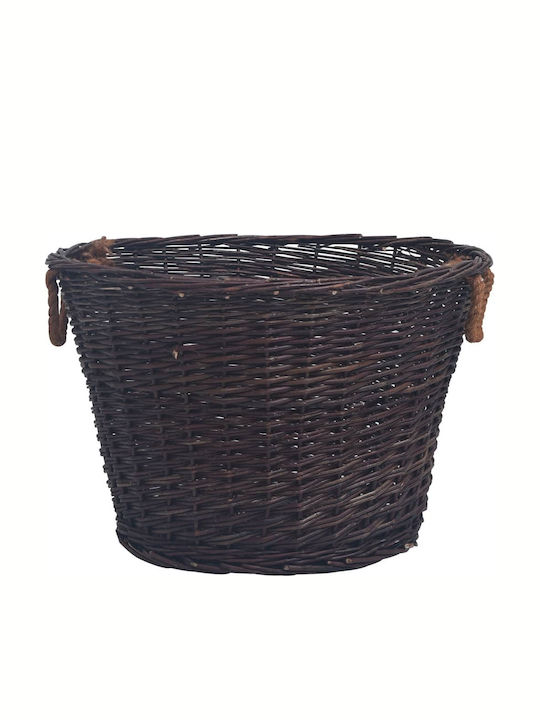 vidaXL Metalic Coș Depozitare lemne 60x60x38cm Maro