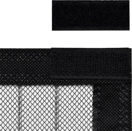 vidaXL Mosquito Net Door with Velcro with Magnetic Clasp Polyester Black 230x160cm
