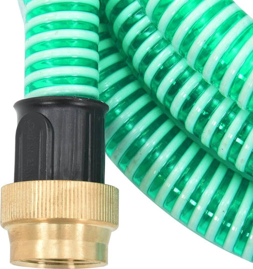 vidaXL 151042 Tubing Suction Green with Brass Connectors 5m 25mm