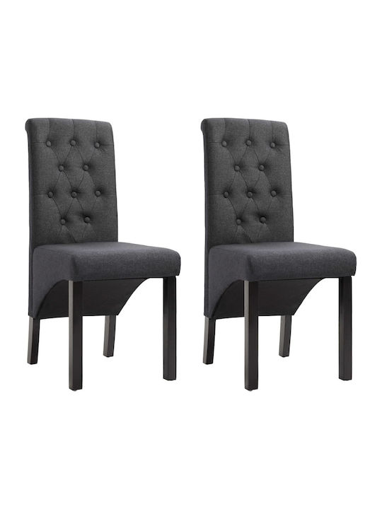 Dining Room Fabric Chair Dark Grey 42x57x95cm 2pcs