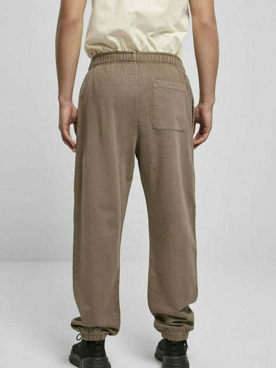 Urban Classics Men's Sweatpants with Rubber Dark Khaki