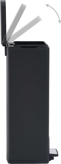 vidaXL vidaXL Mülleimer Aus Inox Mit Pedal Schwarz 30lt
