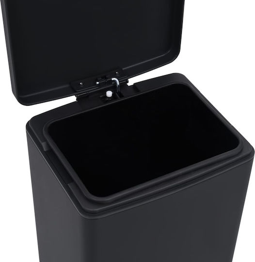 vidaXL vidaXL Mülleimer Aus Inox Mit Pedal Schwarz 30lt