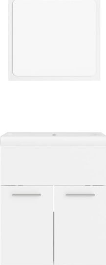vidaXL Countertop with Sink & Mirror L41xW38.5xH46cm White