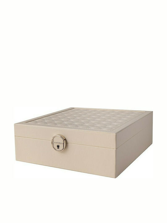 CX7191 Κουτί Κοσμημάτων Μπεζ 25x25x8.5cm