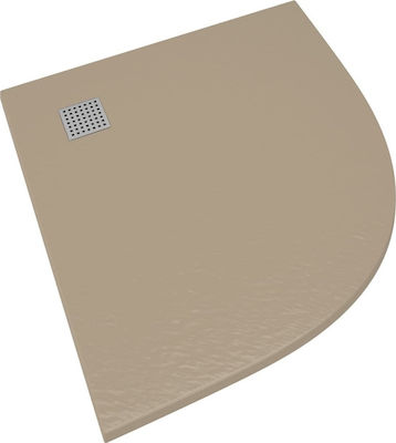 vidaXL Semicircular Acrylic Shower Brown 90x90x2.6cm