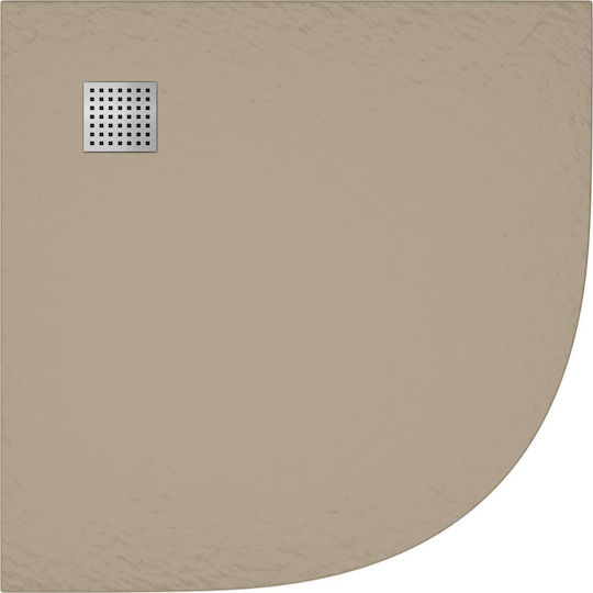 vidaXL Ημικυκλική Ακρυλική Ντουζιέρα 90x90cm Καφέ