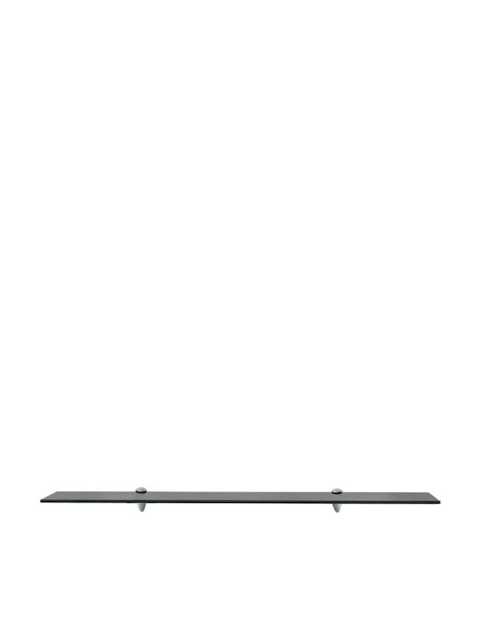 vidaXL Wall Mounted Bathroom Shelf Glass with 2 Shelves 100x10x0.8cm Black