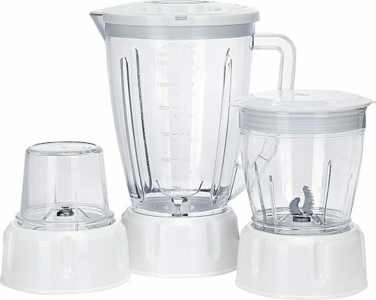 Geepas GSB2031 Multifunktionale Küchenmaschine 600W mit Schüsselkapazität 1,6lt und Mixerkrugkapazität Weiß