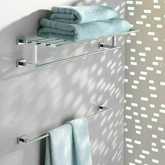 Grohe Cube Single Wall-Mounted Bathroom Shelf Unit ​60x60cm Silver
