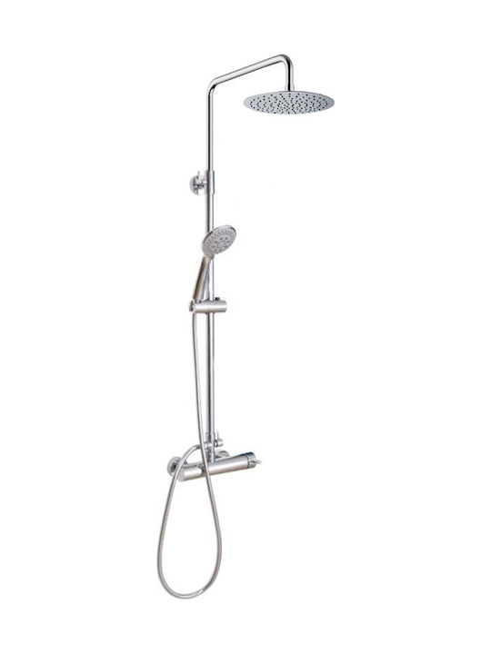 Interflex Art Line Slim Ρυθμιζόμενη Στήλη Ντουζ με Μπαταρία 140cm Ασημί Interflex Art Line Slim Ρυθμιζόμενη Στήλη Ντουζ με Μπαταρία 140cm Ασημί